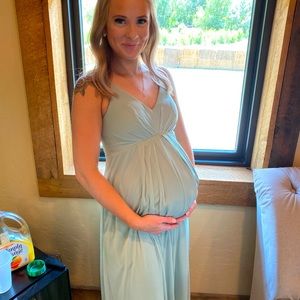 Azazie Annabell Agave maternity dress